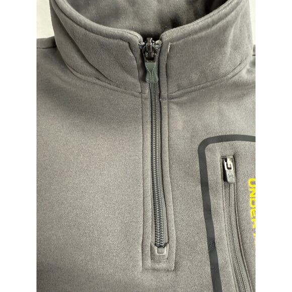 Under Armour Jacket Mens Gray Soft Shell 1/4 Zip‎ Pocket MEDIUM - Picture 5 of 9
